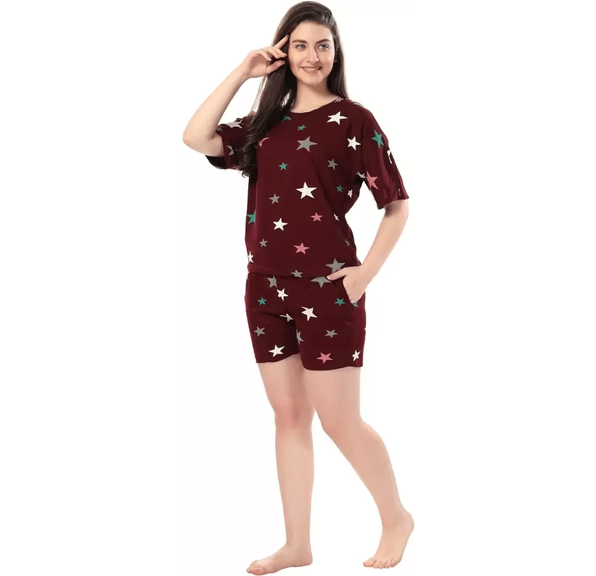 ZIPOX Multi Color Cotton Blend Women's Nightwear Nightsuit Sets ( Pack of 1 ) ZIPOX Multi Color Cotton Blend Women's Nightwear Nightsuit Sets ( Pack of 1 )