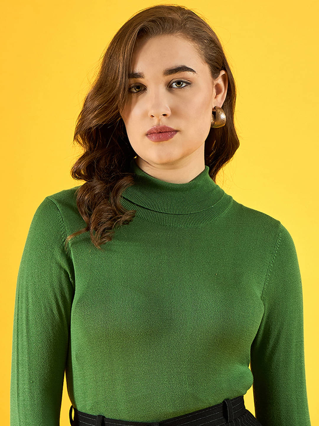 98 Degree North Cotton High Neck Women's Pullovers - Green (Pack of 1) 98 Degree North Cotton High Neck Women's Pullovers - Green (Pack of 1)