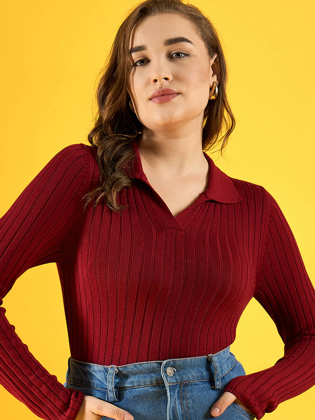 98 Degree North Cotton Regular Collar Women's Pullovers - Maroon (Pack of 1) 98 Degree North Cotton Regular Collar Women's Pullovers - Maroon (Pack of 1)