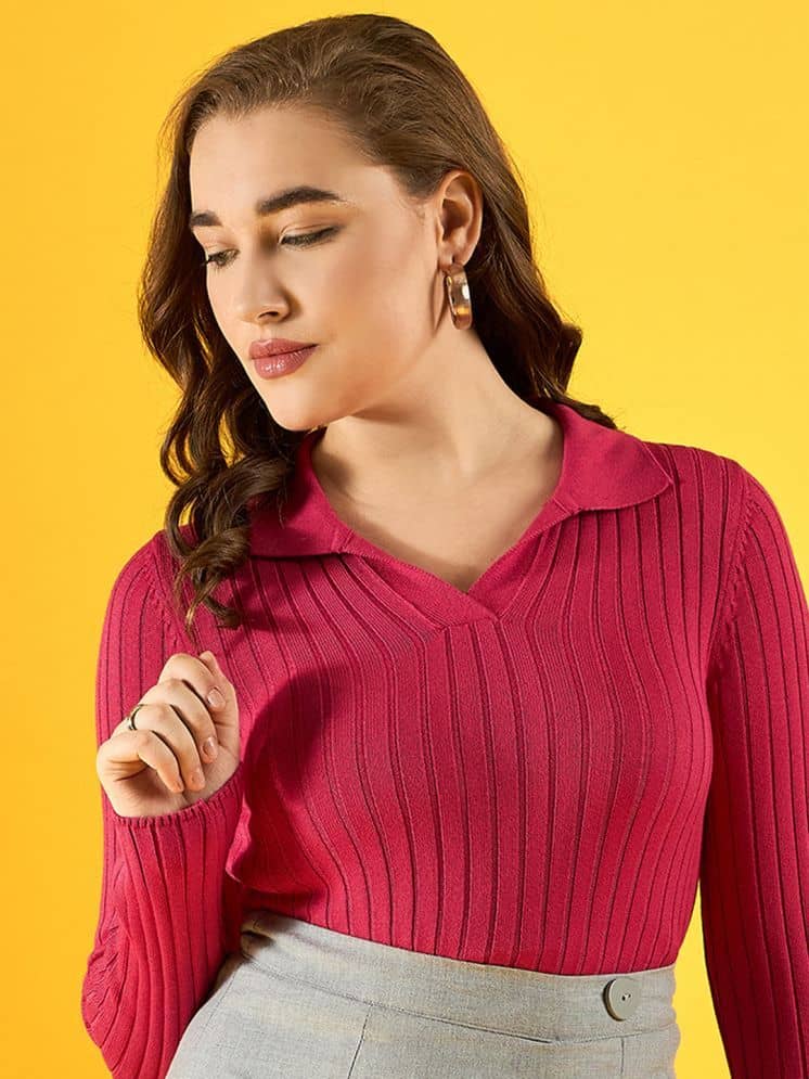 98 Degree North Cotton Regular Collar Women's Pullovers - Pink (Pack of 1)