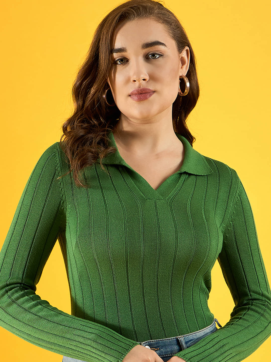 98 Degree North Cotton Regular Collar Women's Pullovers - Green (Pack of 1)
