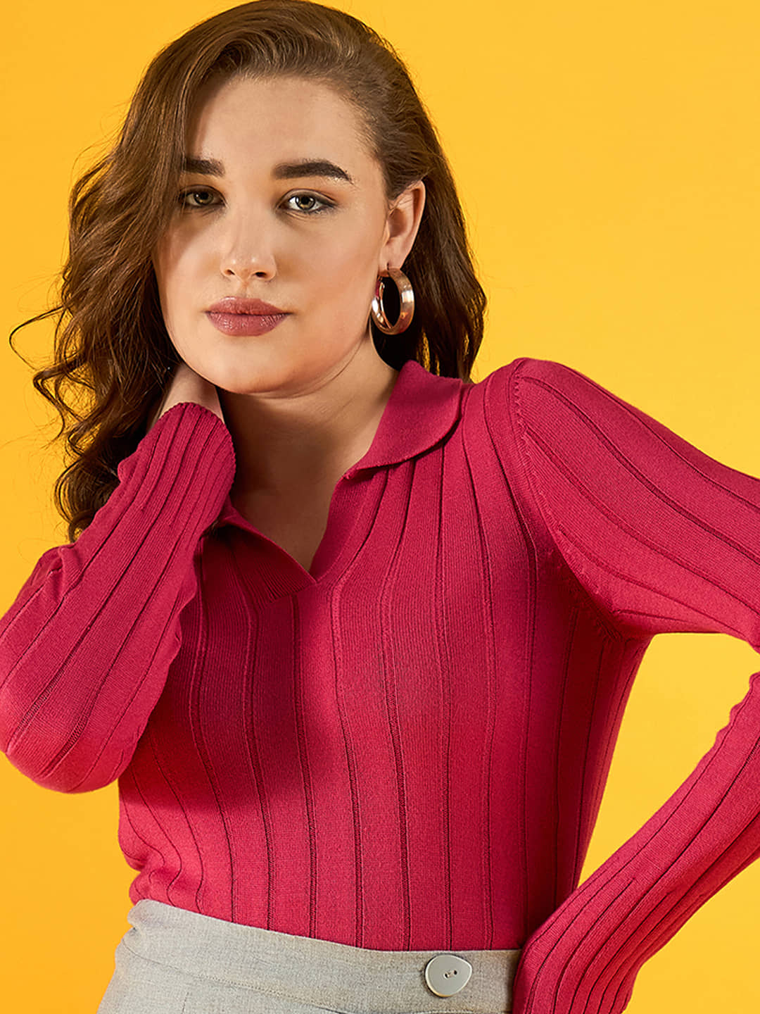 98 Degree North Cotton Regular Collar Women's Pullovers - Pink (Pack of 1)