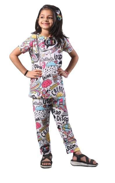     			ASTYLOR Pack of 1 Girls Lycra Top With Pants ( Multi Color )