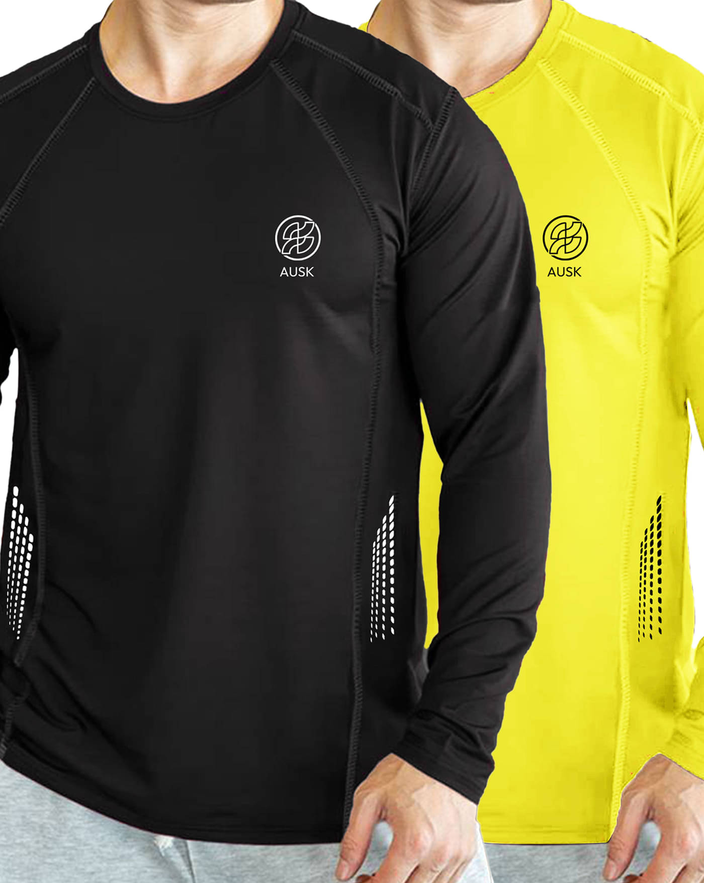     			AUSK Pack of 2 Cotton Blend Regular Fit Men's T-Shirt ( Mustard )