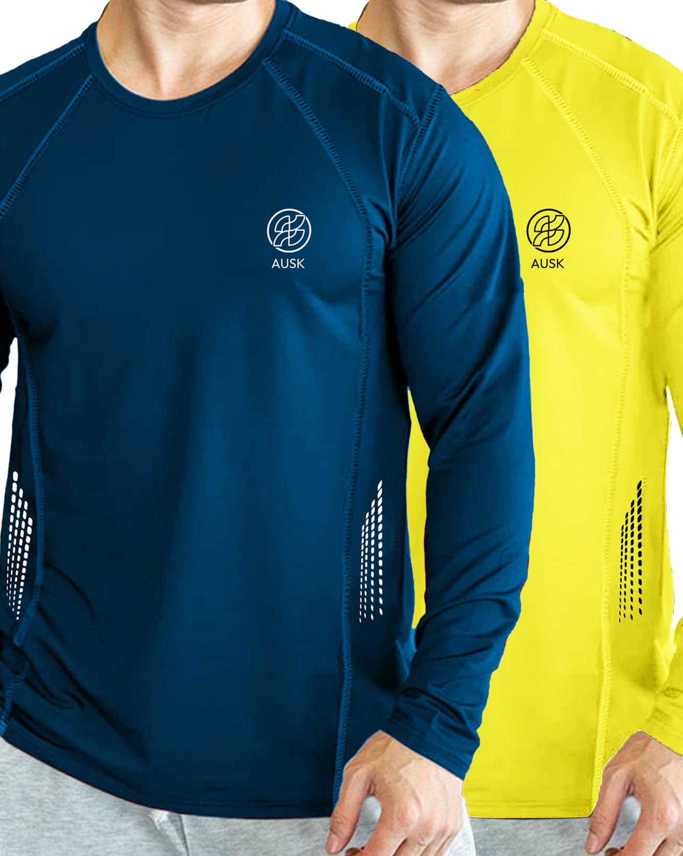     			AUSK Pack of 2 Cotton Blend Regular Fit Men's T-Shirt ( Yellow )