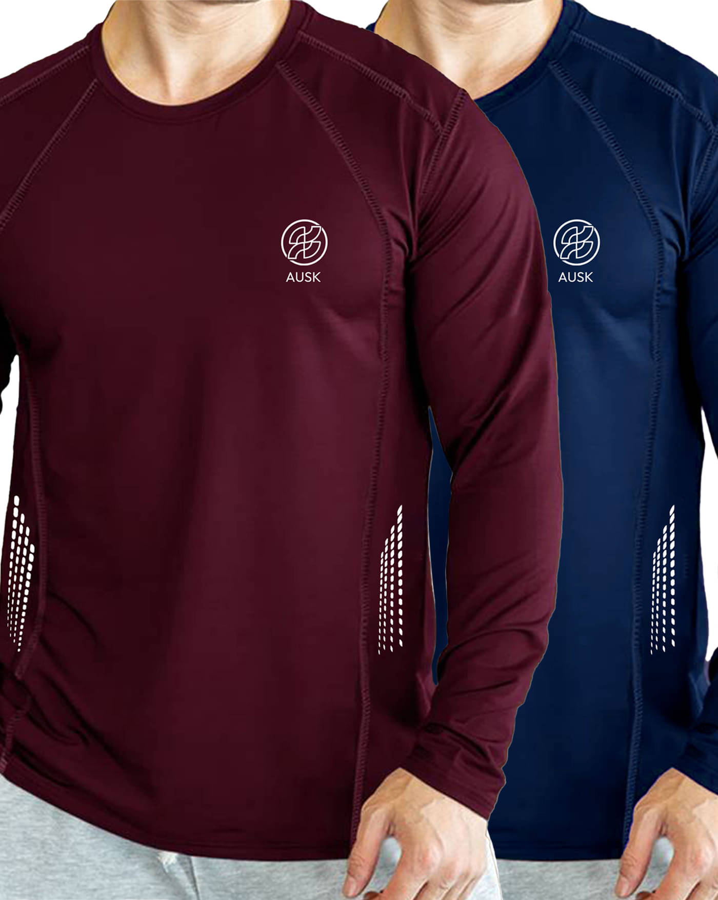 AUSK Pack of 2 Cotton Blend Regular Fit Men's T-Shirt ( Blue ) AUSK Pack of 2 Cotton Blend Regular Fit Men's T-Shirt ( Blue )