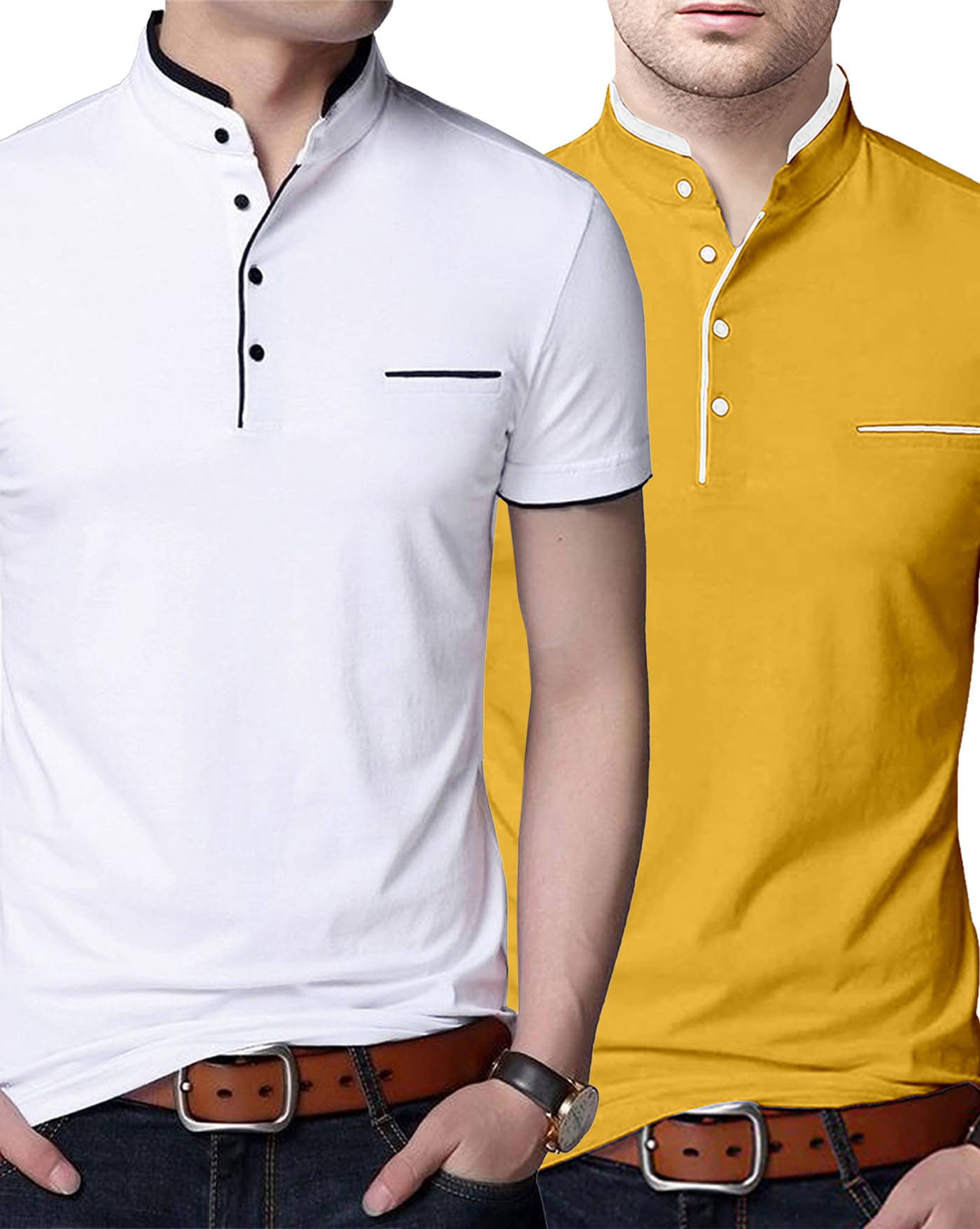     			AUSK Pack of 2 Cotton Blend Regular Fit Men's T-Shirt ( White )