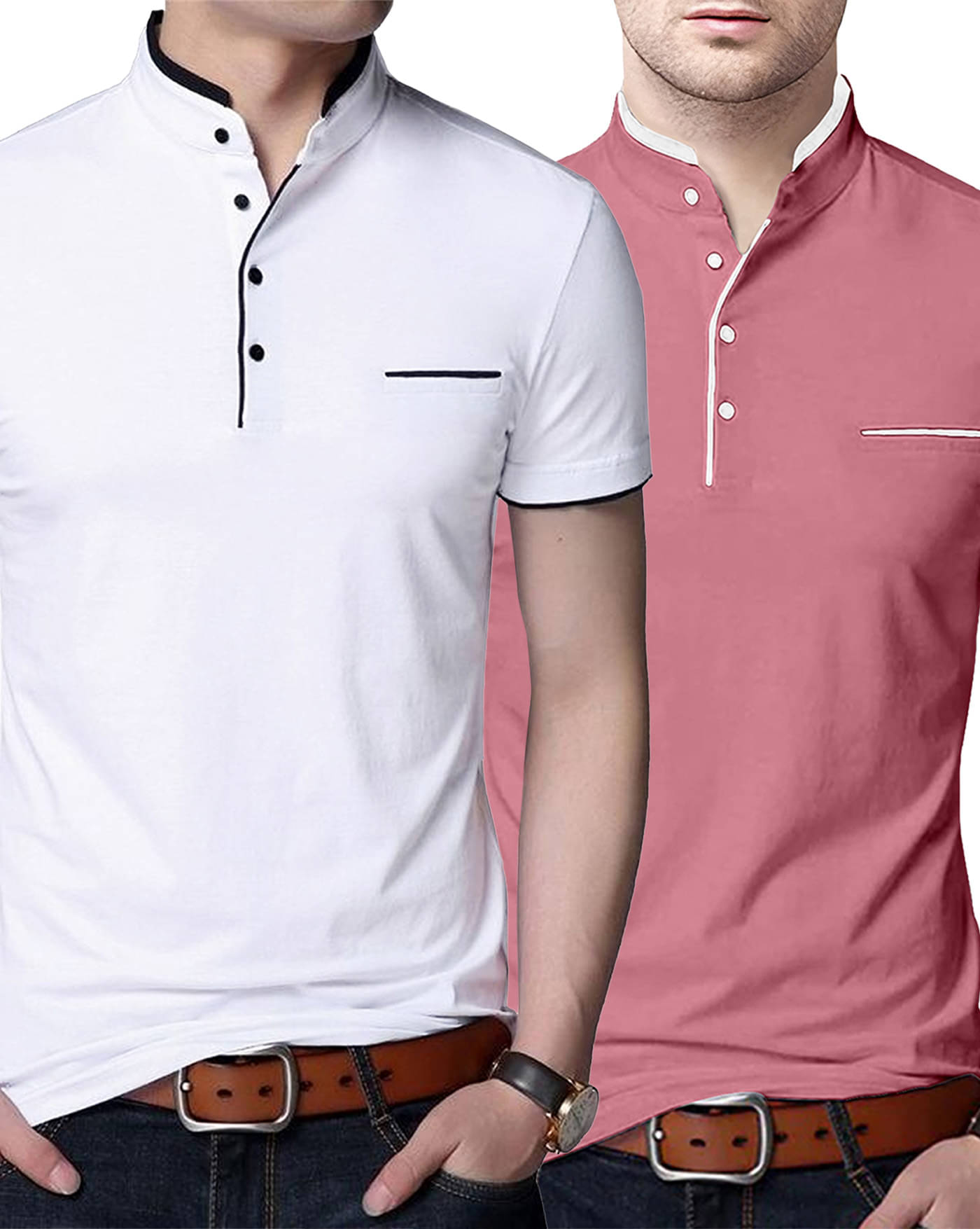     			AUSK Pack of 2 Cotton Blend Regular Fit Men's T-Shirt ( Peach )