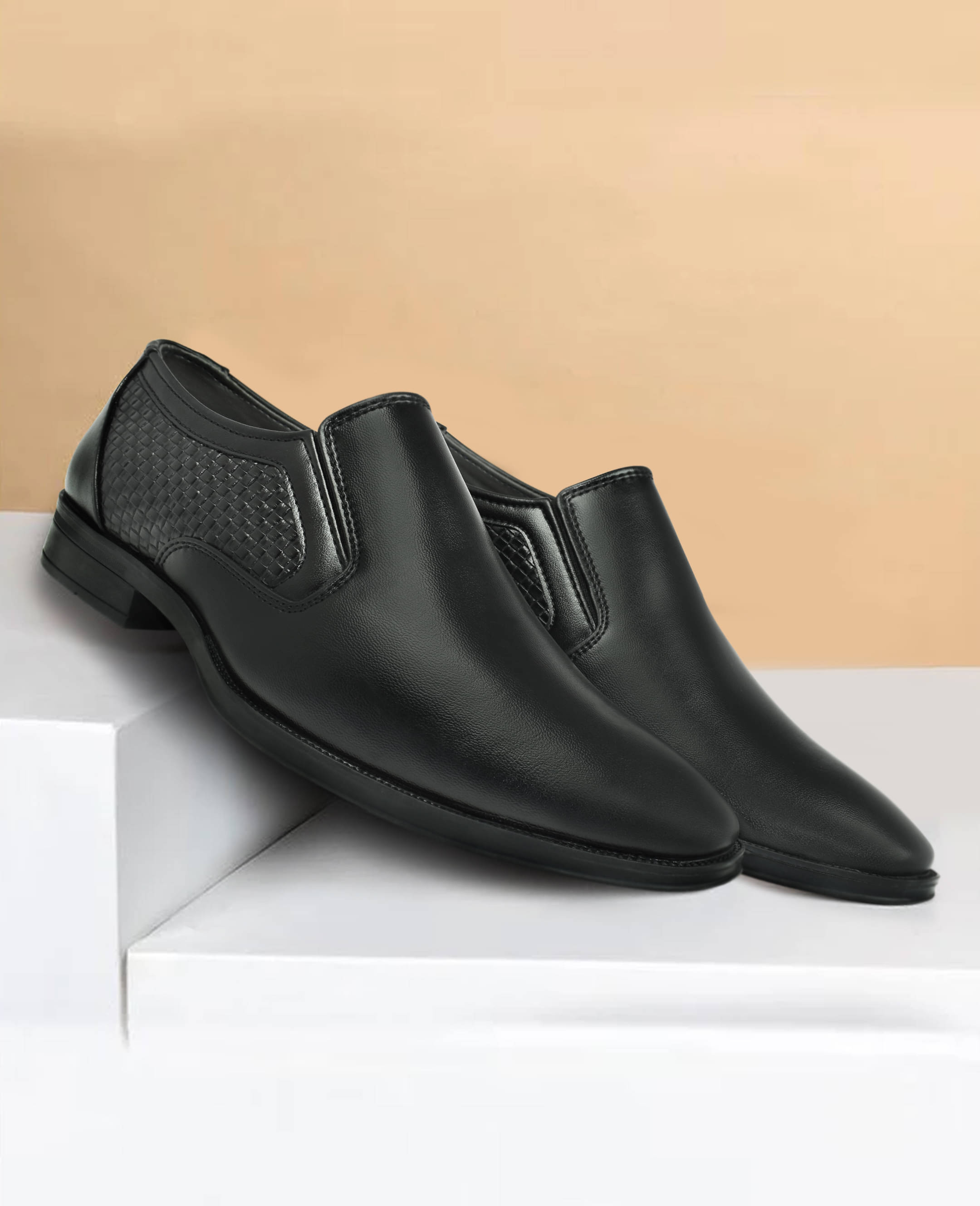     			Ajanta Black Men's Slip On Formal Shoes