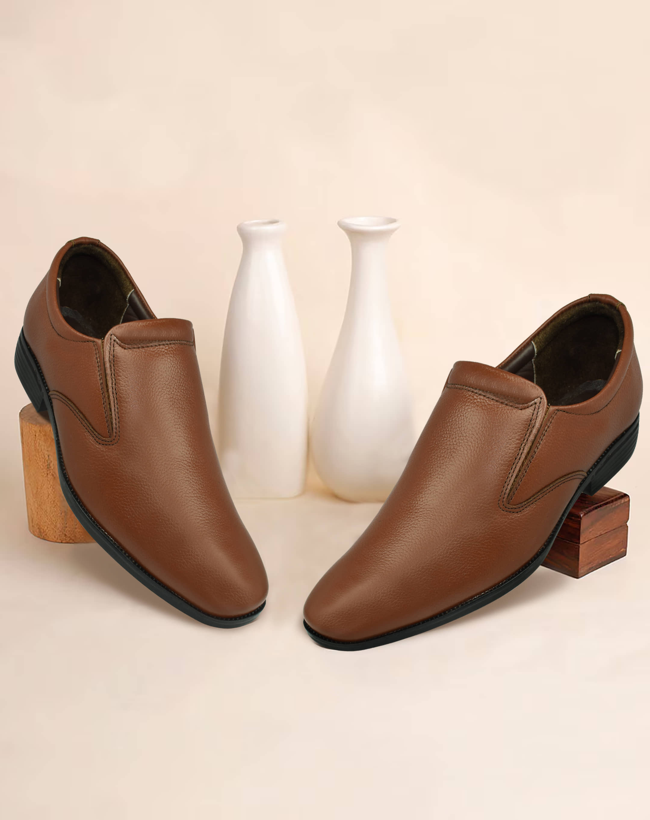 Ajanta Tan Men's Slip On Formal Shoes - Formal Shoes | Buy online on ZillyBuy