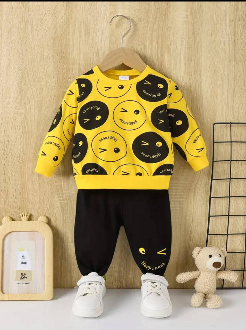 CUTEVIBE Pack of 1 Boys Cotton Blend T-Shirt & Pants Set ( Gold )