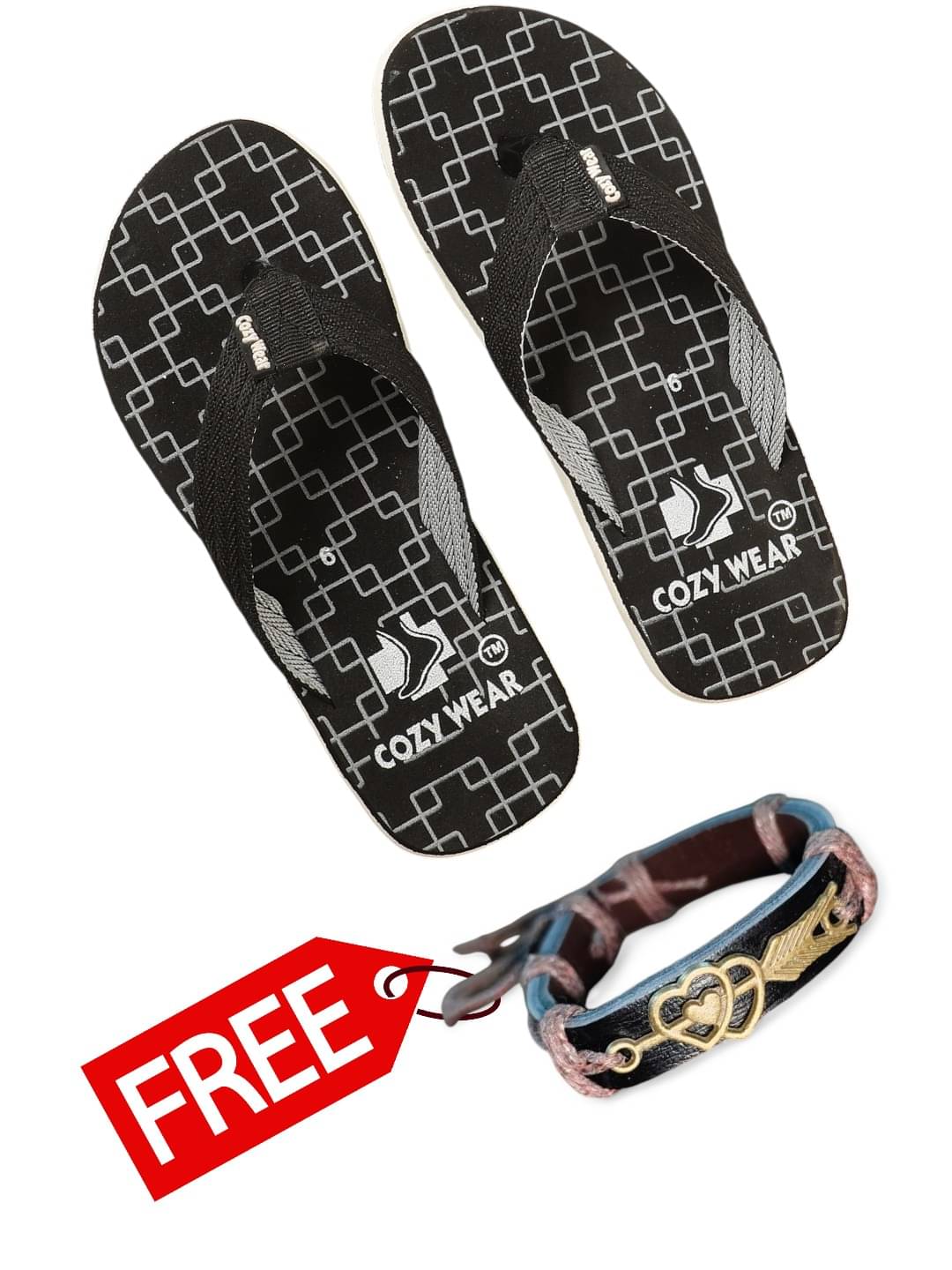     			Cozy Wear Black Men's Thong Flip Flop