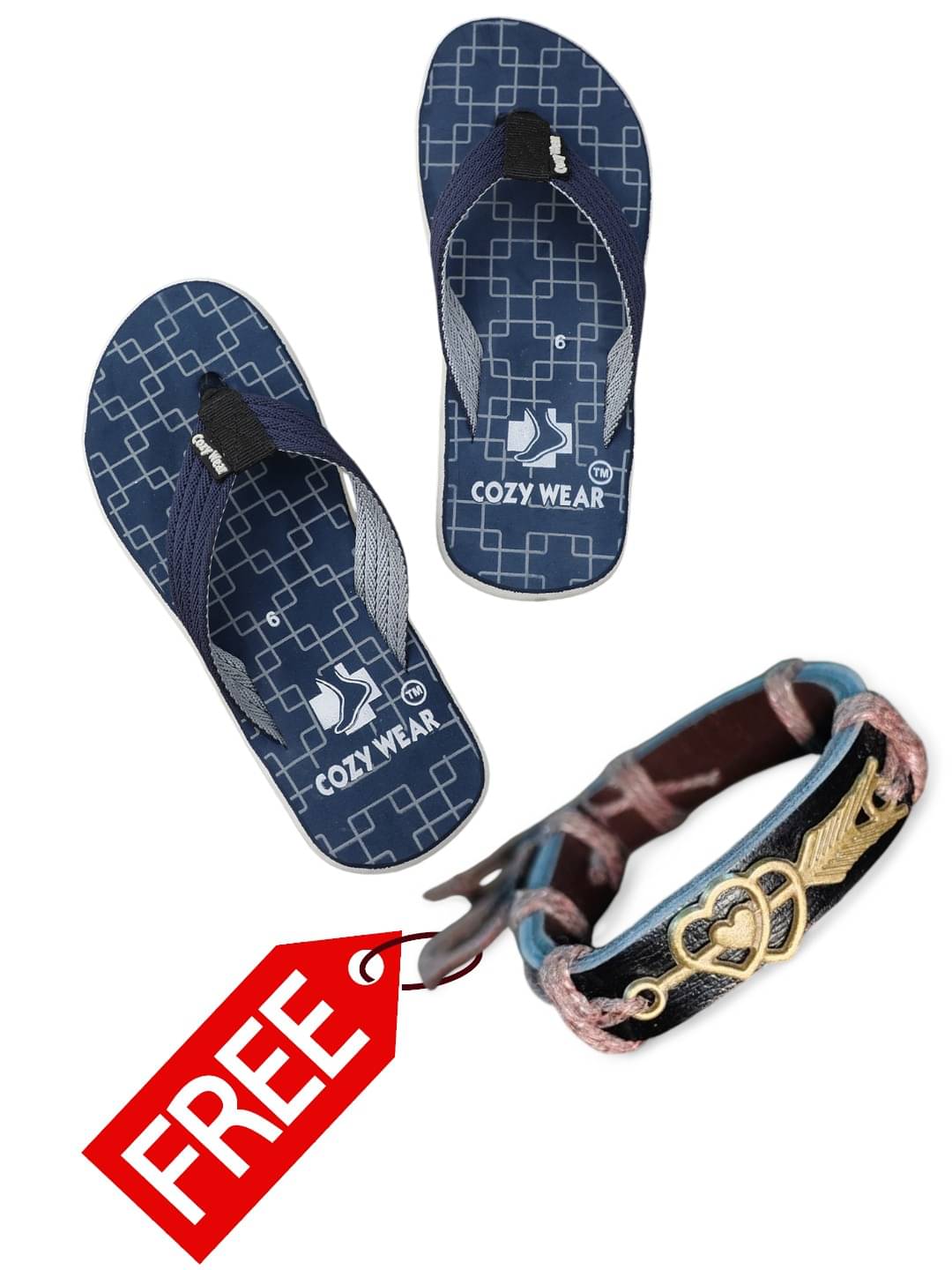     			Cozy Wear Blue Men's Thong Flip Flop