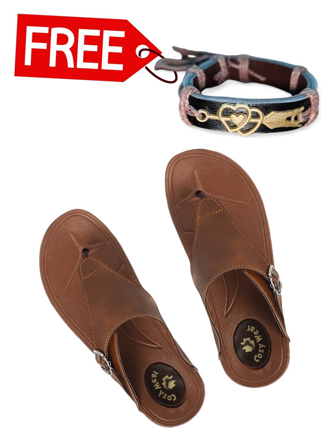     			Cozy Wear Tan Women's Thong Flip Flop