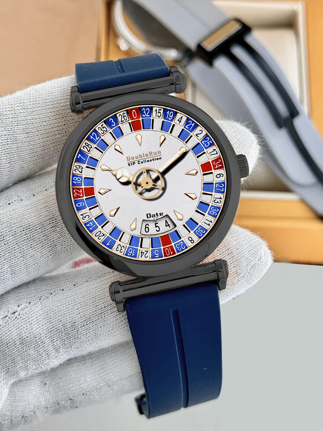     			DoubleRun Blue Silicon Analog Men's Watch