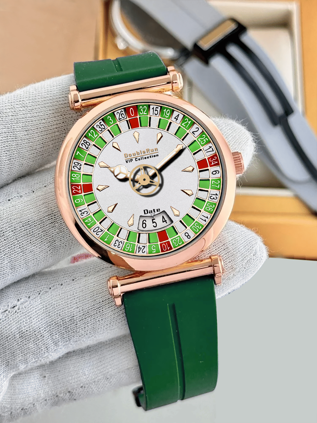     			DoubleRun Green Silicon Analog Men's Watch