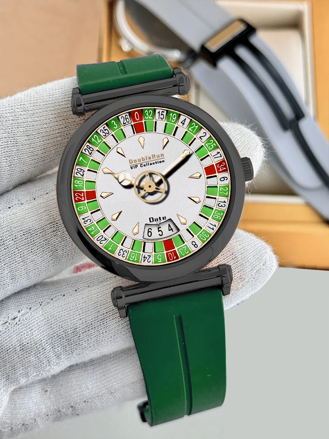     			DoubleRun Green Silicon Analog Men's Watch