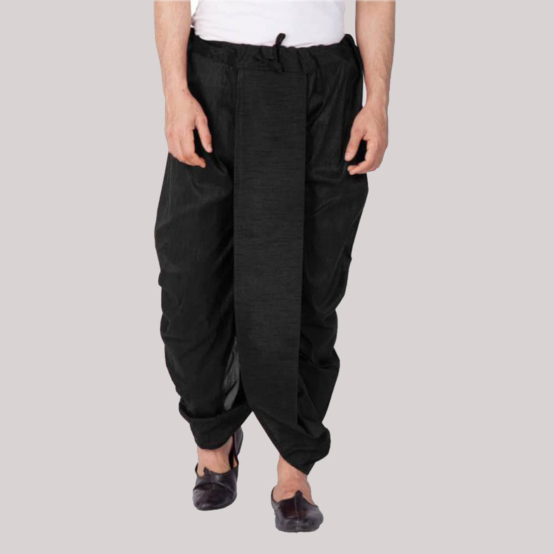 FANZI Black Silk Men's Dhoti ( Pack of 1 )
