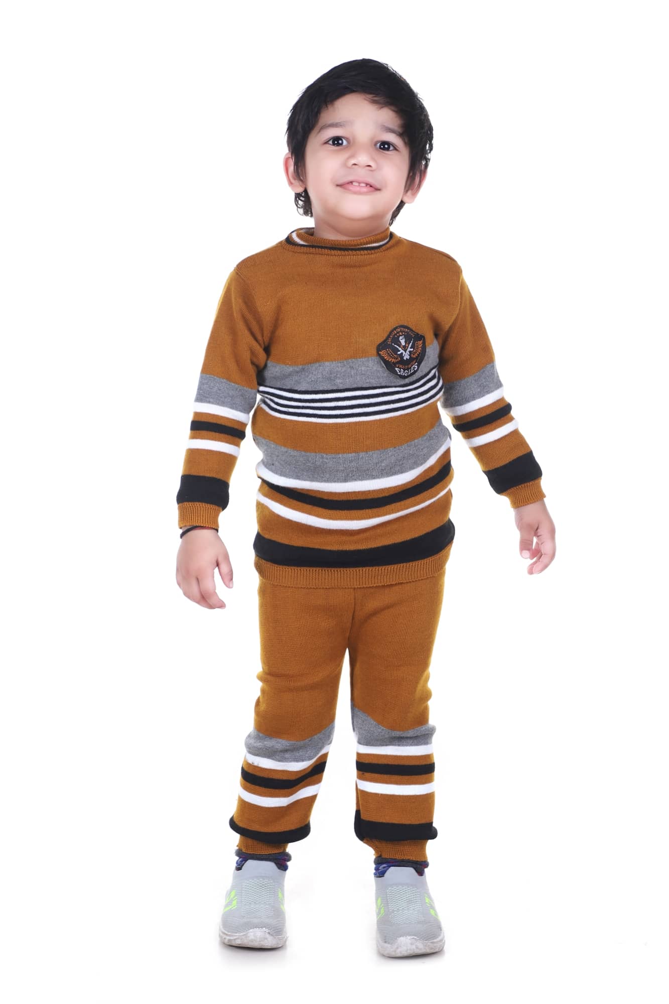 GTWO Woolen Knitted Full Sleeves Winter Warm Pullover Sweater with Pajami/Top and Bottom Set for Kids Baby Boys & Girls (Pack of 1)