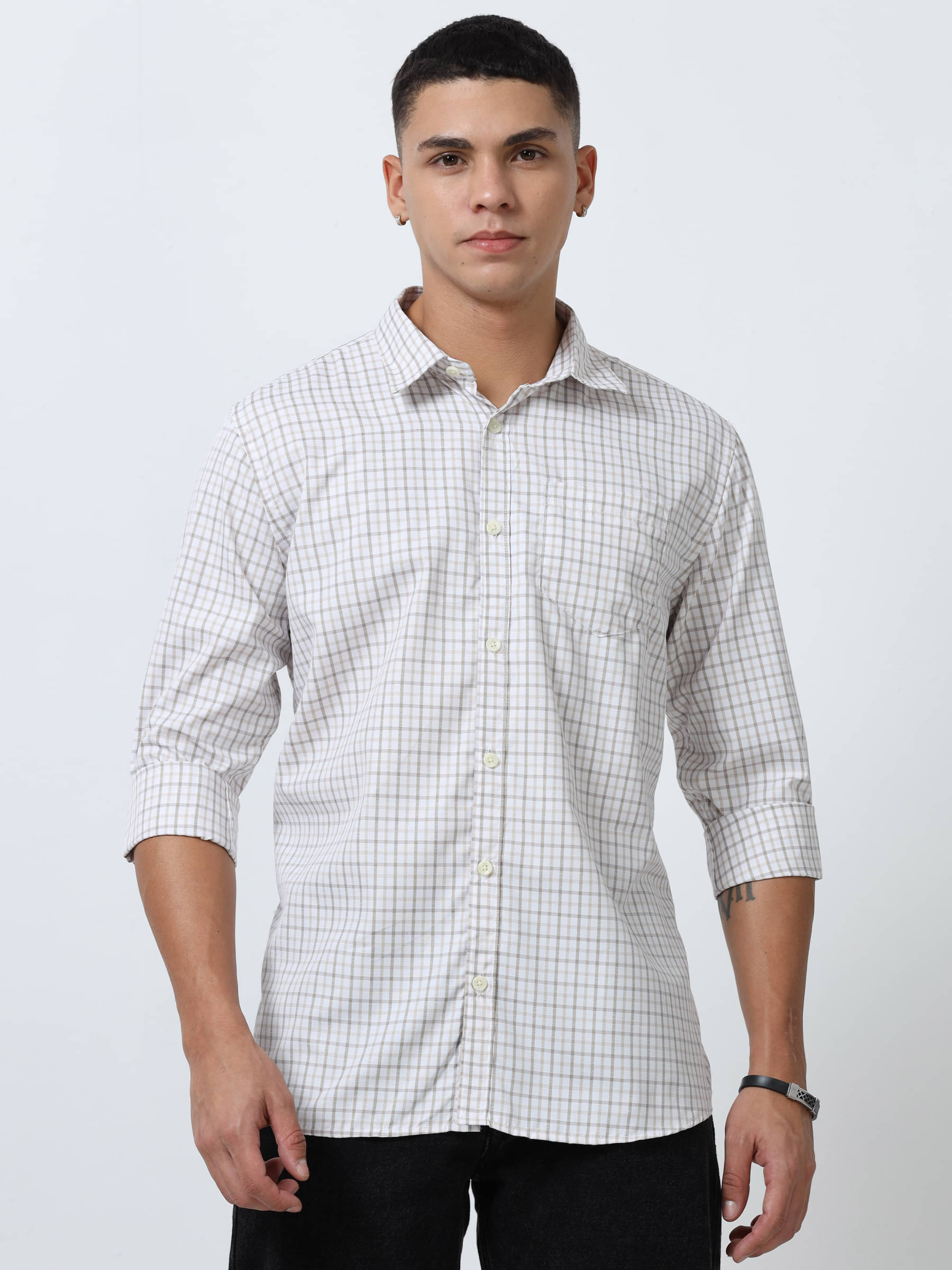 HETIERS Polyester Regular Fit Checks Full Sleeves Men's Casual Shirt - Brown ( Pack of 1 ) HETIERS Polyester Regular Fit Checks Full Sleeves Men's Casual Shirt - Brown ( Pack of 1 )