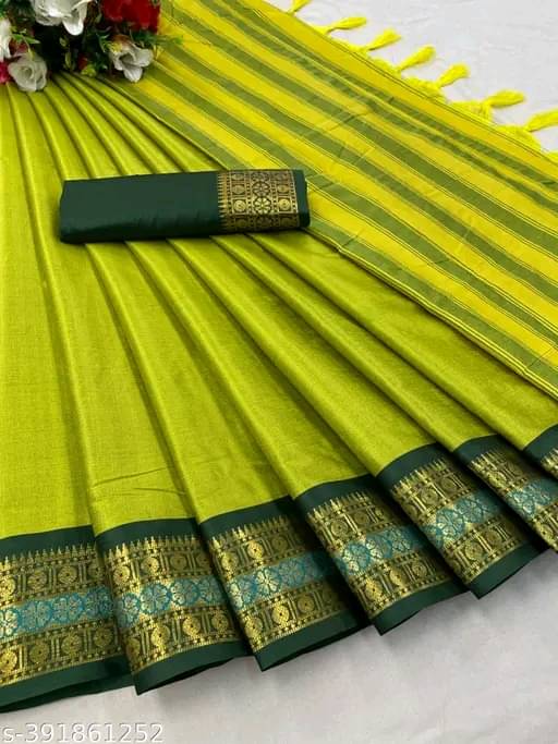 Kalpana Creation Cotton Silk Woven Saree With Unstitched Blouse Piece ( Yellow ) Kalpana Creation Cotton Silk Woven Saree With Unstitched Blouse Piece ( Yellow )