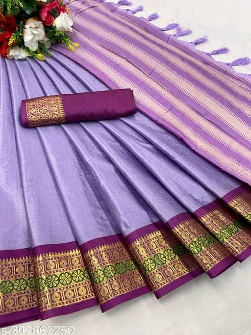 Kalpana Creation Cotton Silk Woven Saree With Unstitched Blouse Piece ( Lavender )     			Kalpana Creation Cotton Silk Woven Saree With Unstitched Blouse Piece ( Lavender )