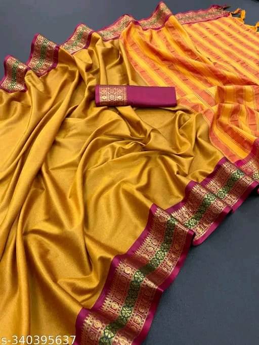 Kalpana Creation Cotton Silk Woven Saree With Unstitched Blouse Piece ( Mustard )     			Kalpana Creation Cotton Silk Woven Saree With Unstitched Blouse Piece ( Mustard )