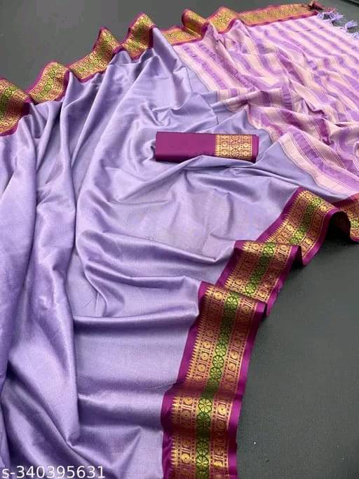 Kalpana Creation Cotton Silk Woven Saree With Unstitched Blouse Piece ( Lavender )     			Kalpana Creation Cotton Silk Woven Saree With Unstitched Blouse Piece ( Lavender )