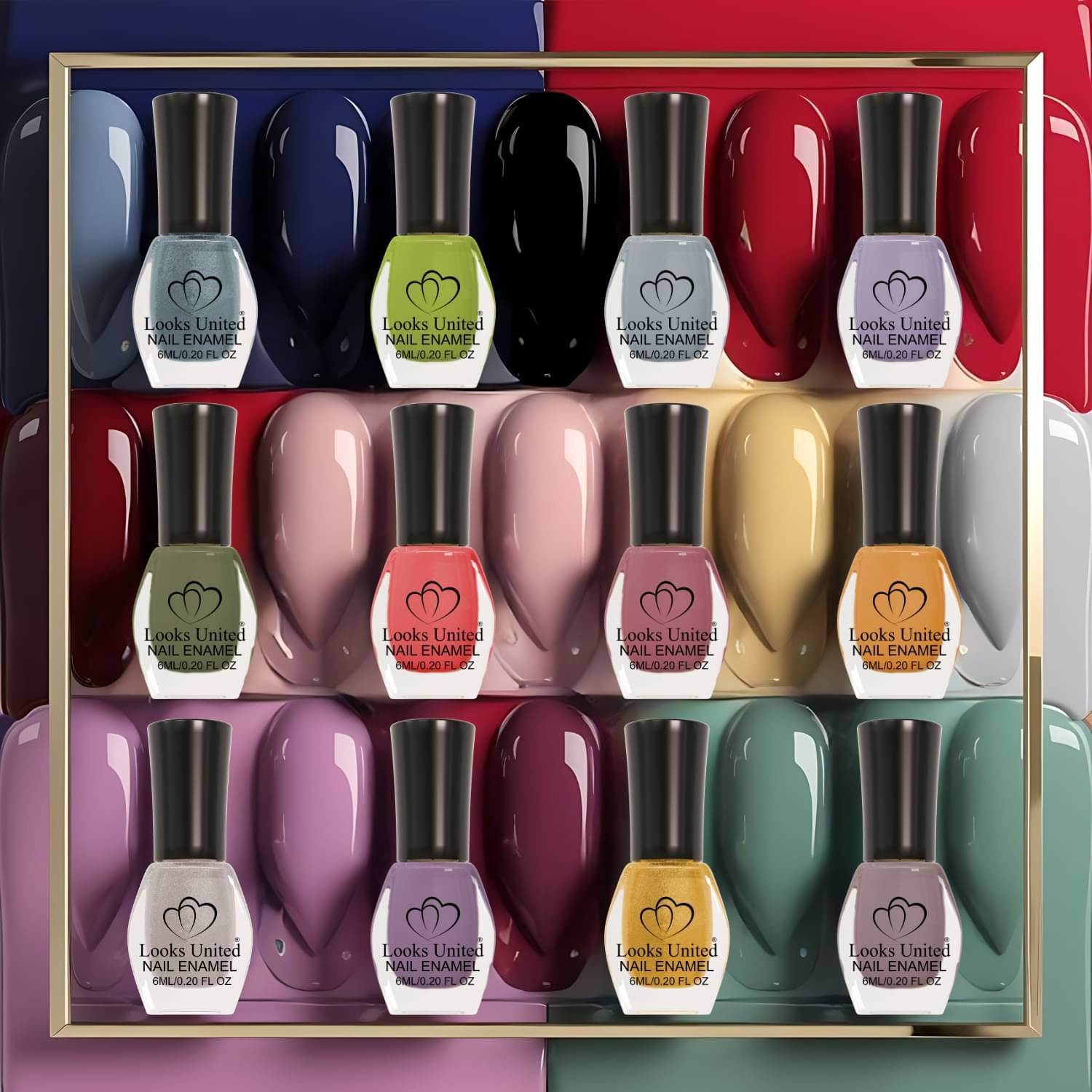     			Looks United Multi Glossy Nail Polish 72 ( Pack of 12 )