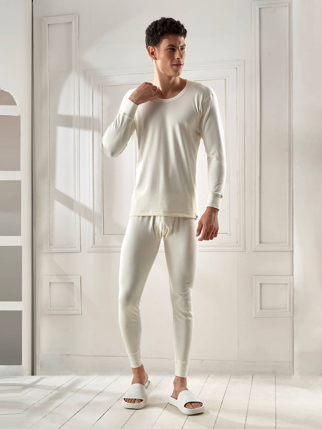     			Lux Inferno Pack of 1 Cotton Thermal Sets For Men's ( White )
