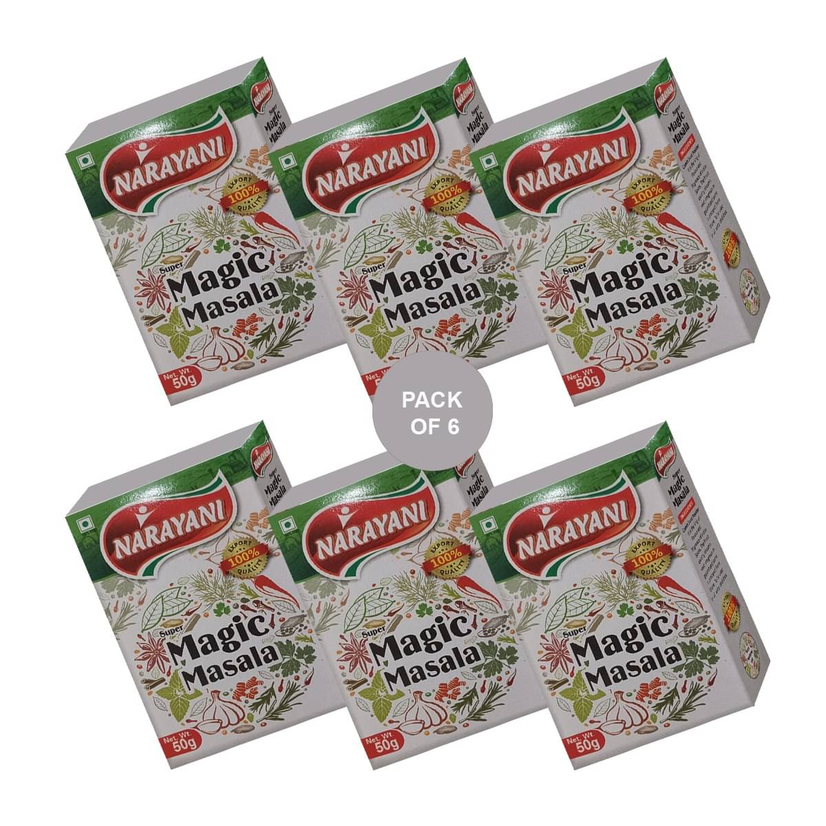 Narayani Spices Magic Masala Combo 50gmX6 Pack Masala 50 gm Narayani Spices Magic Masala Combo 50gmX6 Pack Masala 50 gm