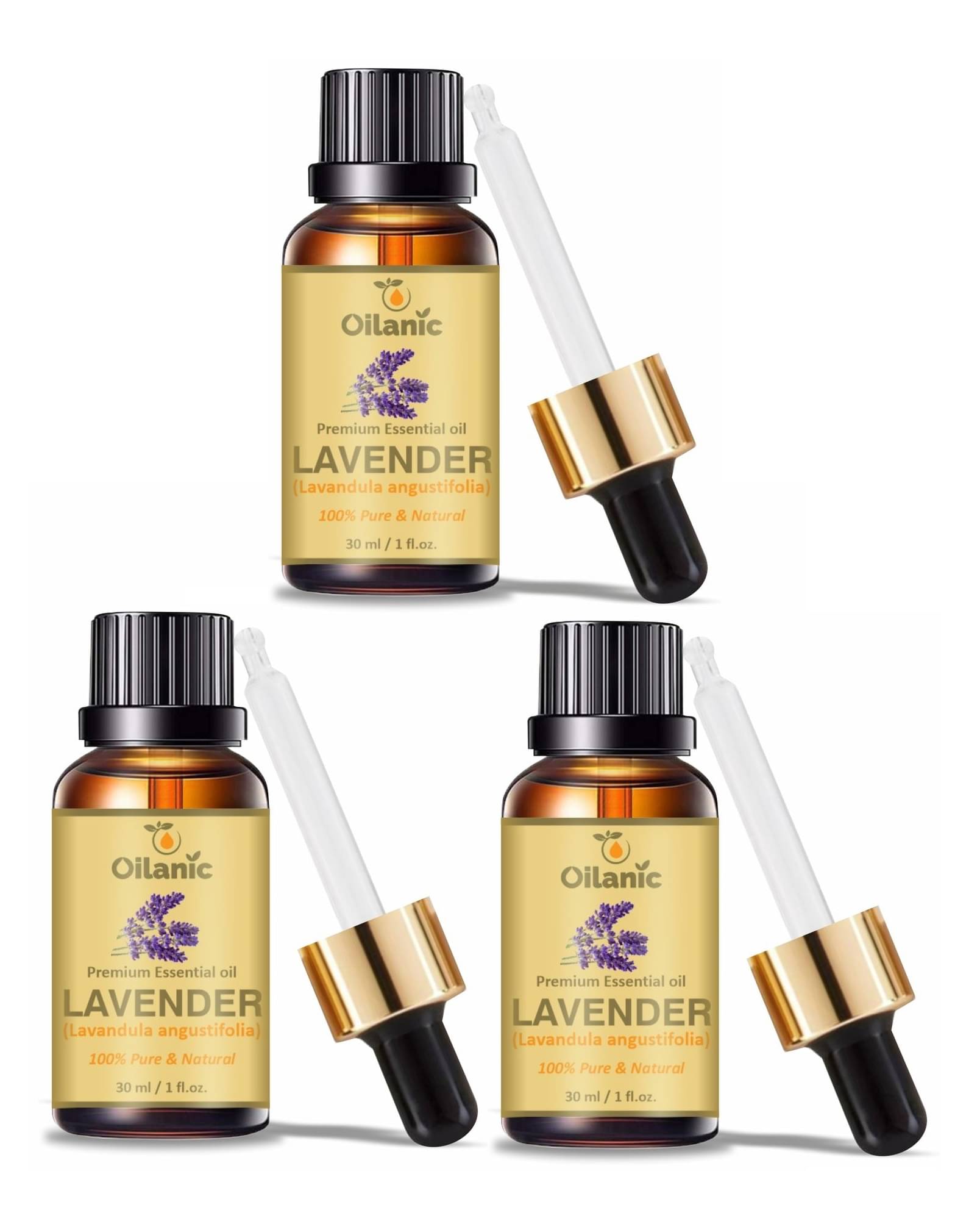     			Oilanic Lavender Detoxifying Essential Oil Green With Dropper 30 mL ( Pack of 3 )