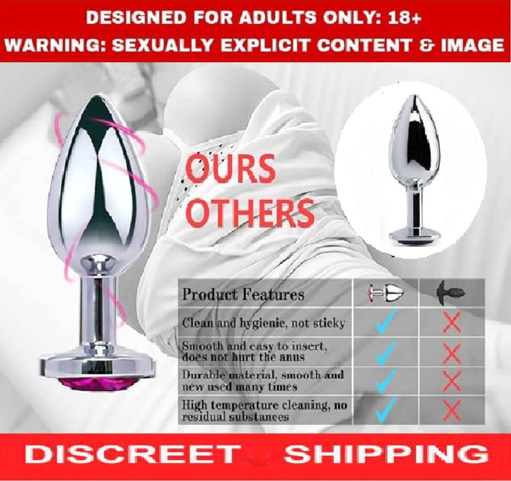 Premium Metal Diamond Anall Plug Bead Prostate Massage Sex Toys for Women Men -kaamyog