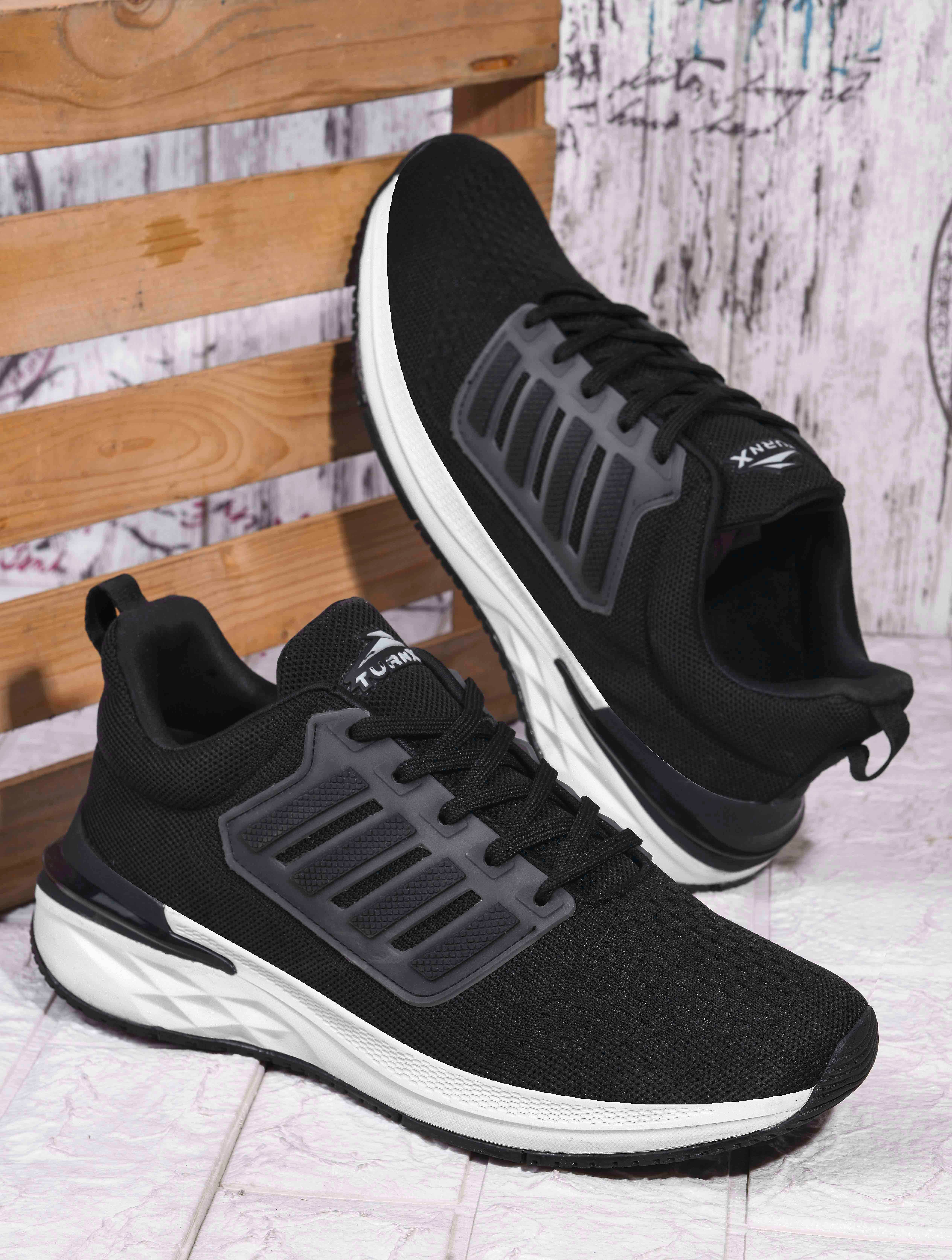 TurnX Virtus_Black Black Men's Sports Running Shoes TurnX Virtus_Black Black Men's Sports Running Shoes