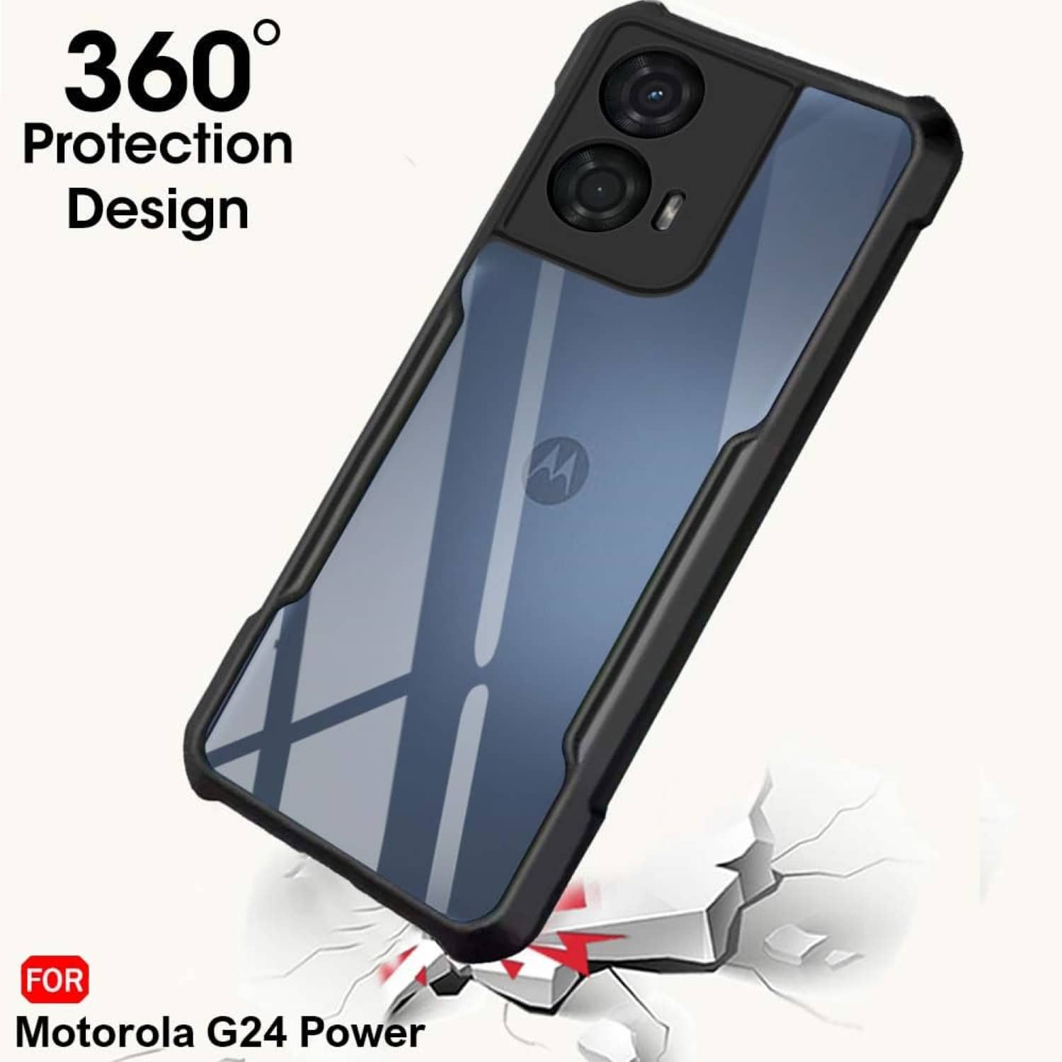 ZAMN Shock Proof Case Compatible For Polycarbonate Moto G24 Power ( )