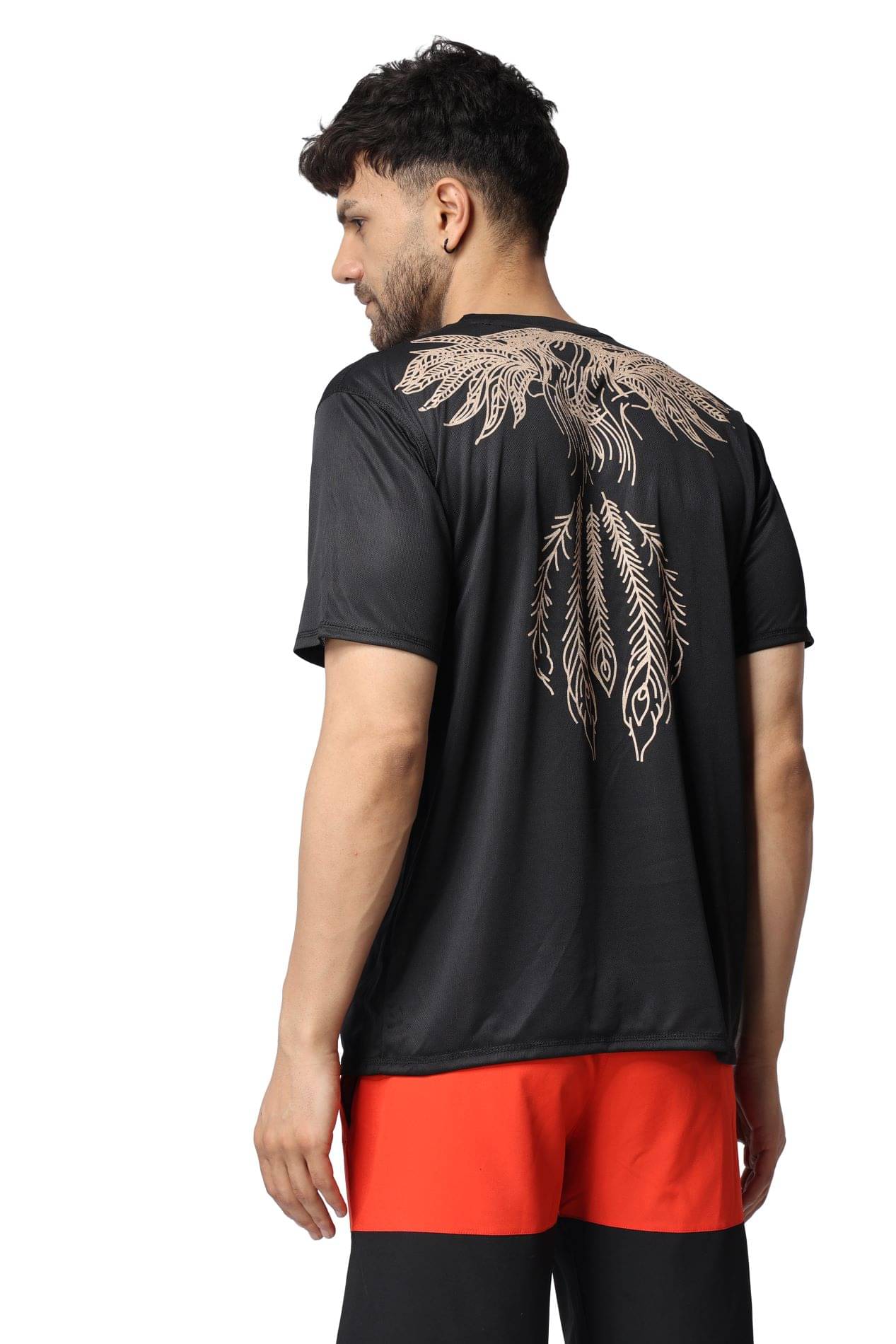     			yellow tree Men Polyester Regular Fit Printed T-Shirt ( Black )