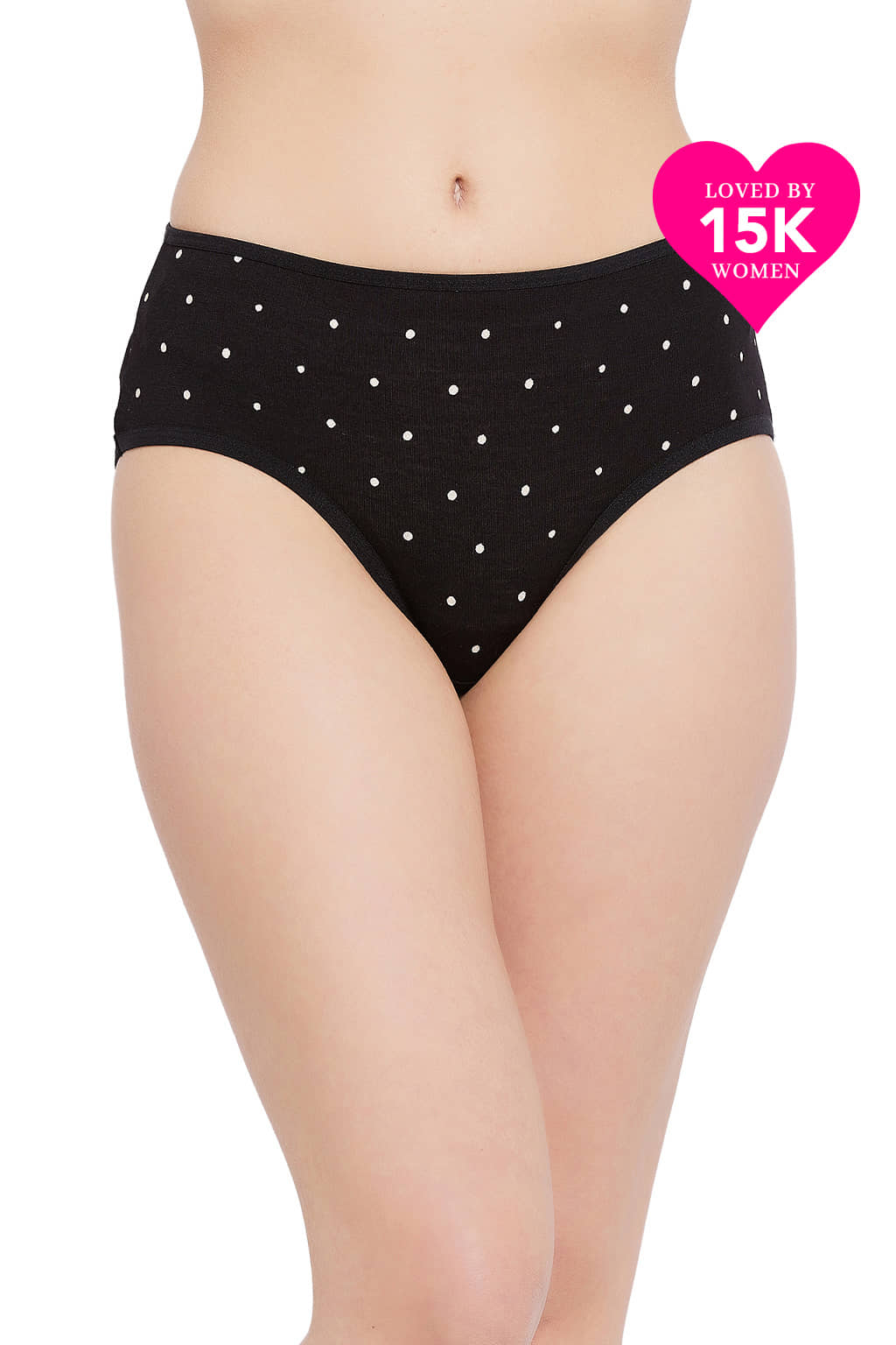 Clovia Cotton Printed Women's Hipster ( Black ) Hipster