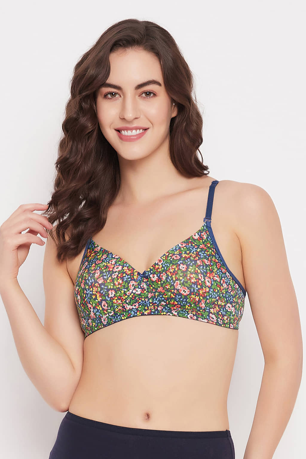 Clovia Nylon Lightly Padded Women's T-Shirt Bra ( Blue ) BR5203D08