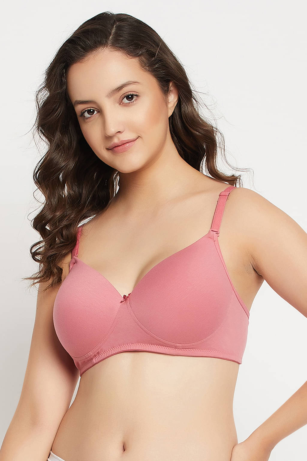     			Clovia Pink Cotton Lightly Padded Women's T-Shirt Bra ( Pack of 1 )