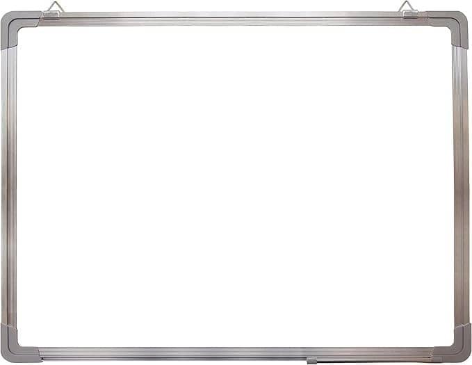 ECLET Aluminum Non Magnetic 1x1 Feet Double Sided White Board and Chalk Board Front Side Whiteboard Marker Surface and Back Side Chalkboard Surface