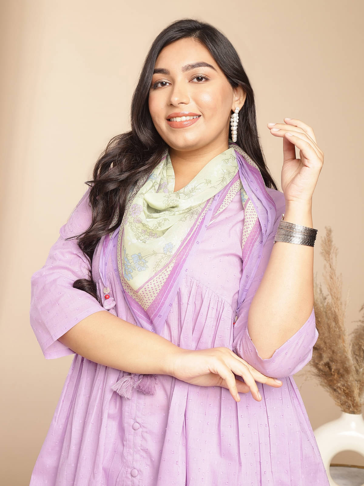 Janasya Cotton Self Design Kurti With Palazzo Women's Stitched Salwar Suit - Lavender ( Pack of 1 )     			Janasya Cotton Self Design Kurti With Palazzo Women's Stitched Salwar Suit - Lavender ( Pack of 1 )