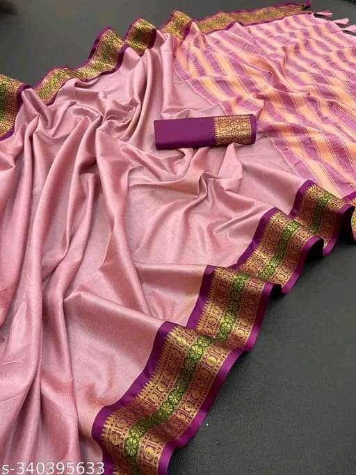     			Kalpana Creation Cotton Silk Woven Saree With Unstitched Blouse Piece ( Pink )