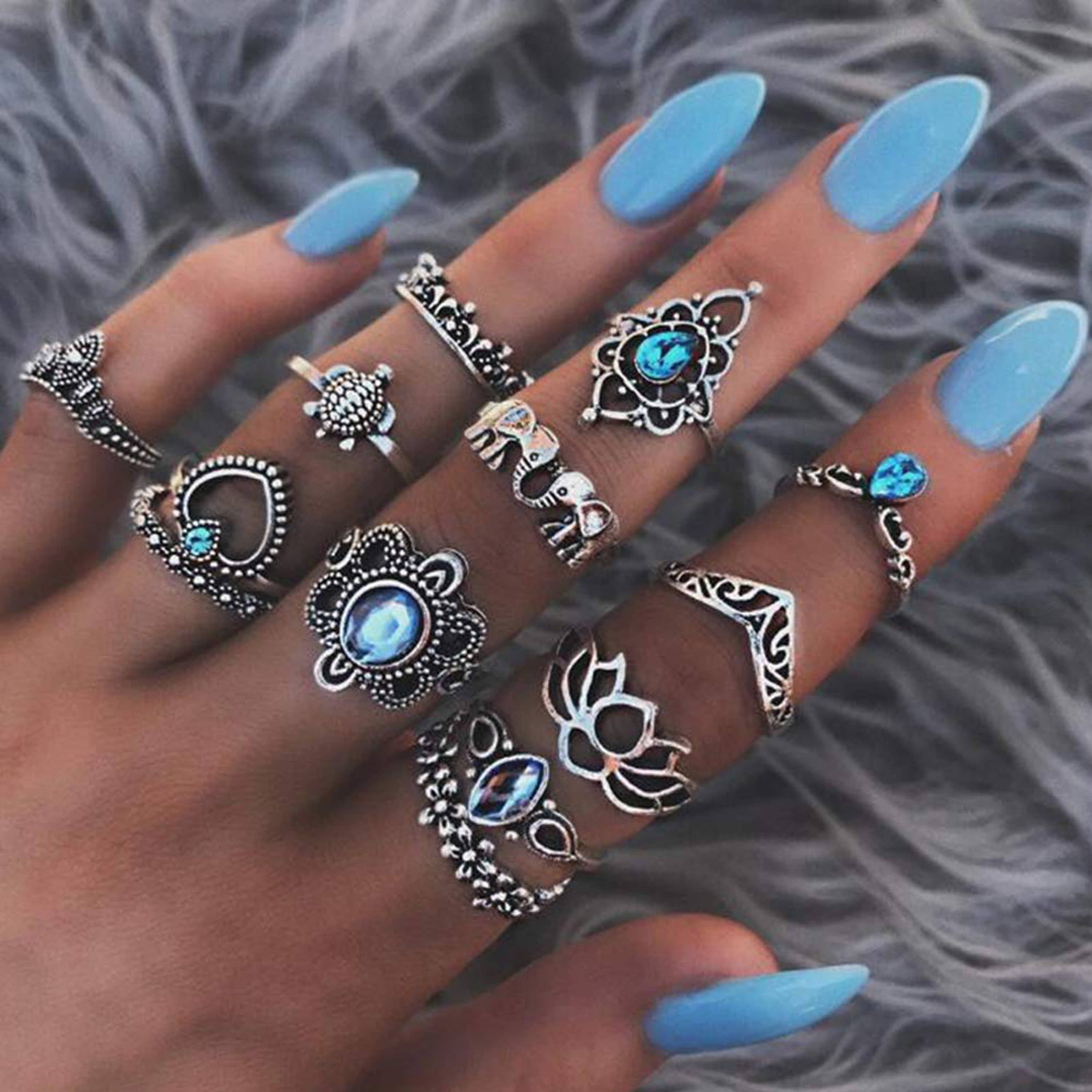 Thrillz Silver Rings ( Pack of 13 )