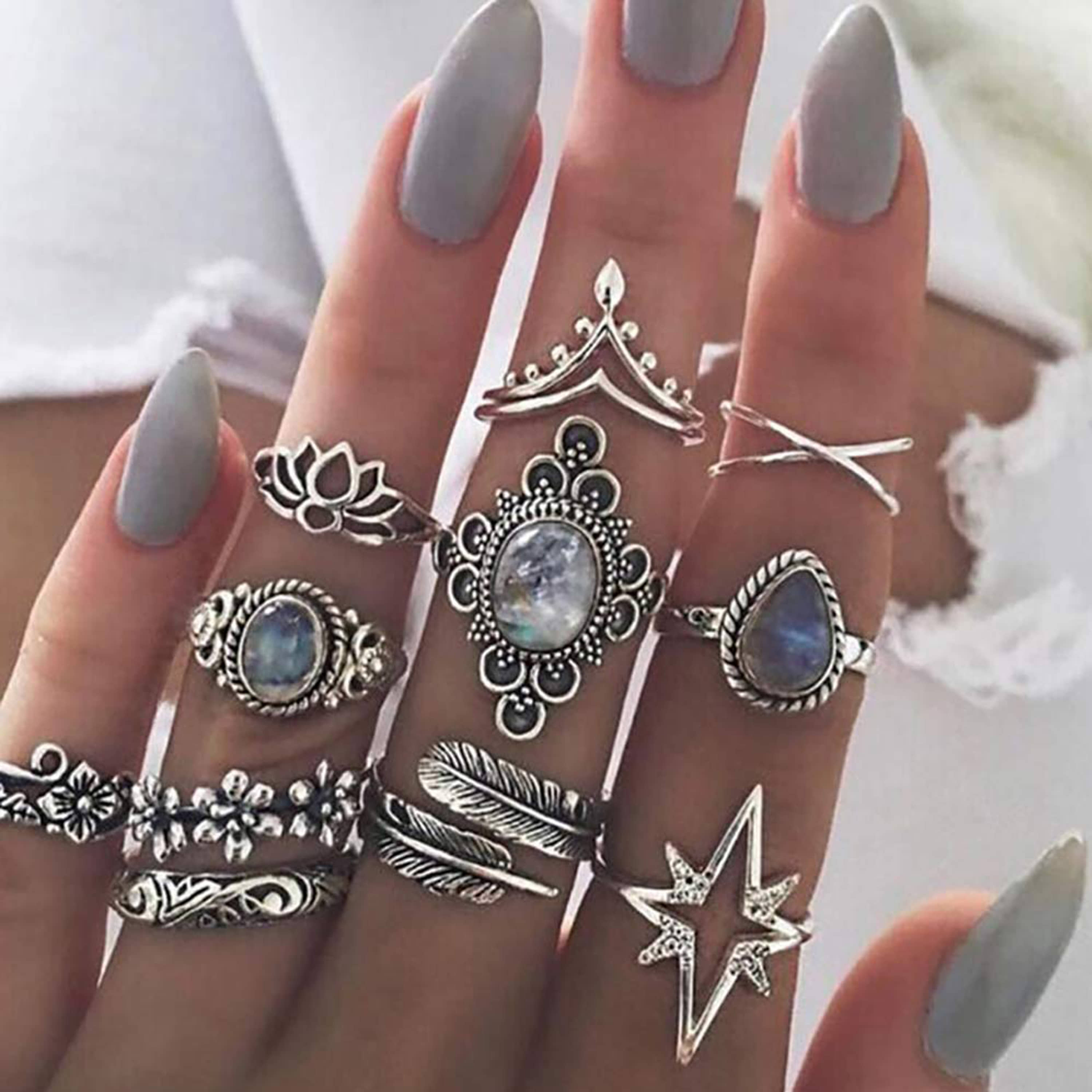 Thrillz Silver Rings ( Pack of 11 )