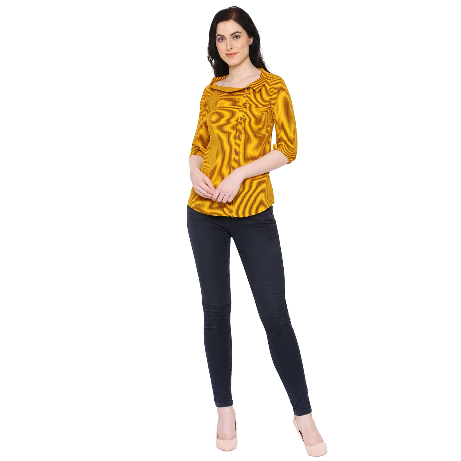 Yash Gallery Women's Cotton Regular Top ( Mustard ) Yash Gallery Women's Cotton Regular Top ( Mustard )