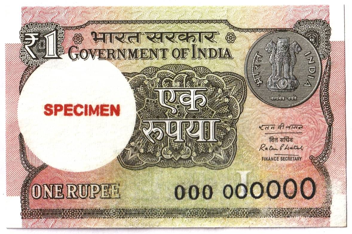     			000000 Series Extremely Rare Specimen, New 1 Rupees, Collectible Fancy Note