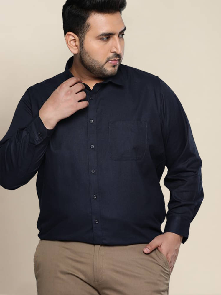 ADWYN PETER 100% Cotton Regular Fit Solids Full Sleeves Men's Casual Shirt - Navy Blue ( Pack of 1 ) ADWYN PETER 100% Cotton Regular Fit Solids Full Sleeves Men's Casual Shirt - Navy Blue ( Pack of 1 )