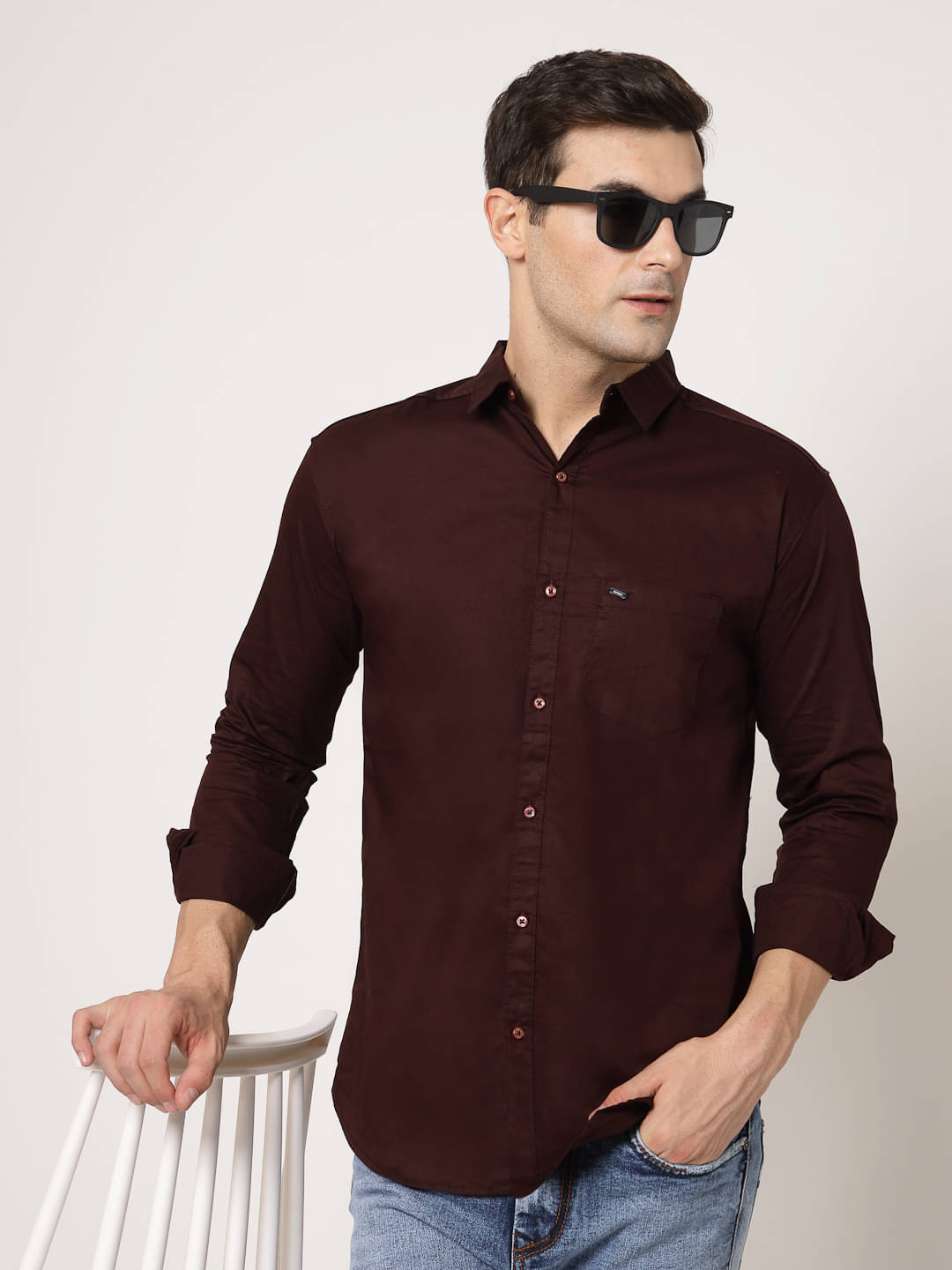 ADWYN PETER 100% Cotton Regular Fit Solids Full Sleeves Men's Casual Shirt - Maroon ( Pack of 1 ) ADWYN PETER 100% Cotton Regular Fit Solids Full Sleeves Men's Casual Shirt - Maroon ( Pack of 1 )