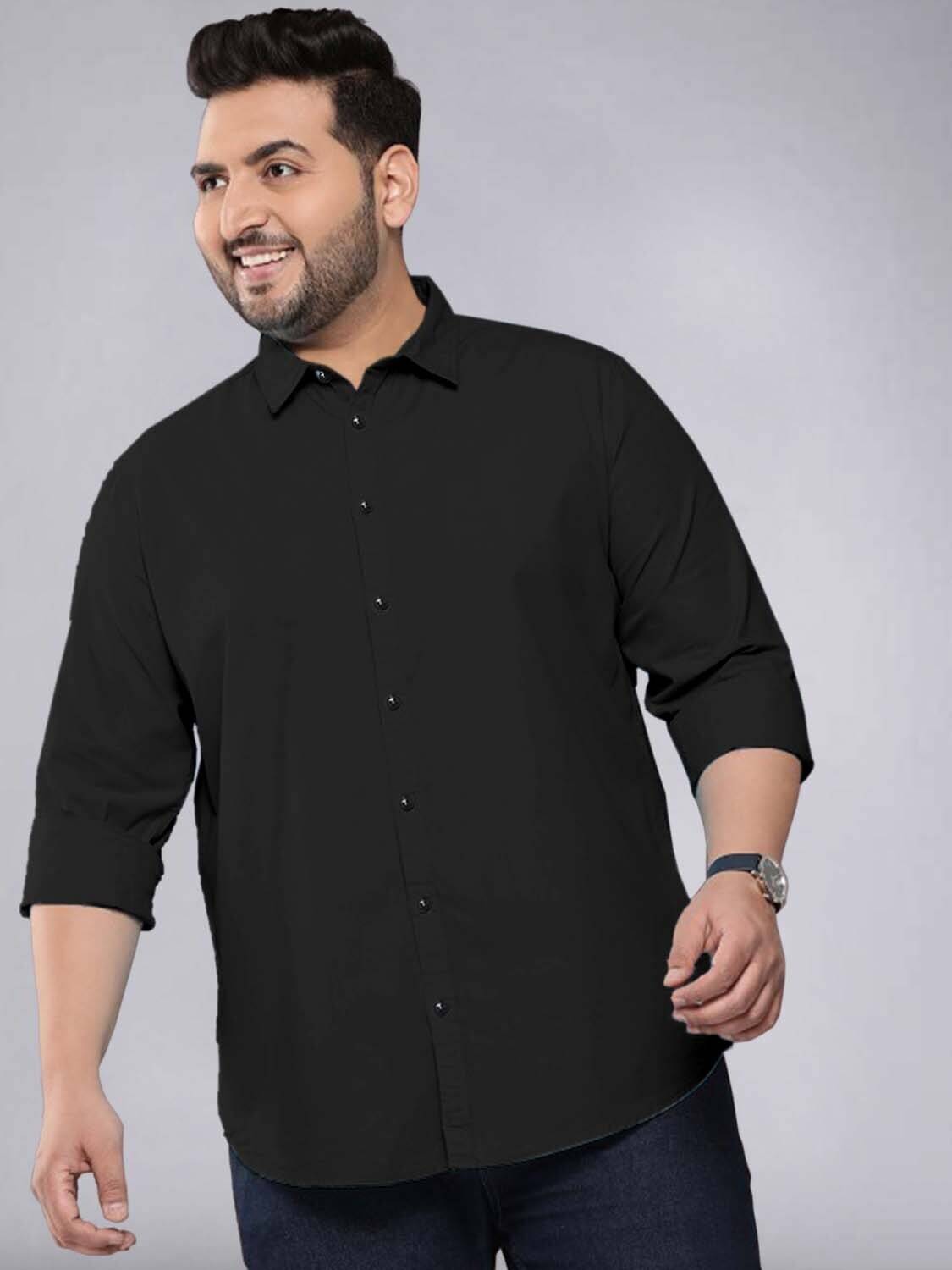 ADWYN PETER 100% Cotton Regular Fit Solids Full Sleeves Men's Casual Shirt - Black ( Pack of 1 ) ADWYN PETER 100% Cotton Regular Fit Solids Full Sleeves Men's Casual Shirt - Black ( Pack of 1 )