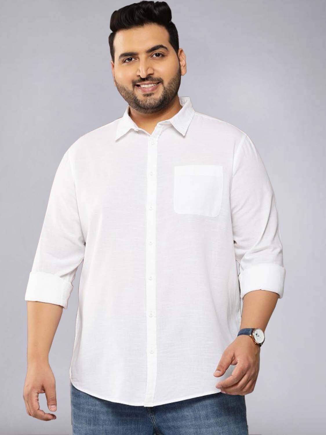 ADWYN PETER 100% Cotton Regular Fit Solids Full Sleeves Men's Casual Shirt - White ( Pack of 1 ) ADWYN PETER 100% Cotton Regular Fit Solids Full Sleeves Men's Casual Shirt - White ( Pack of 1 )